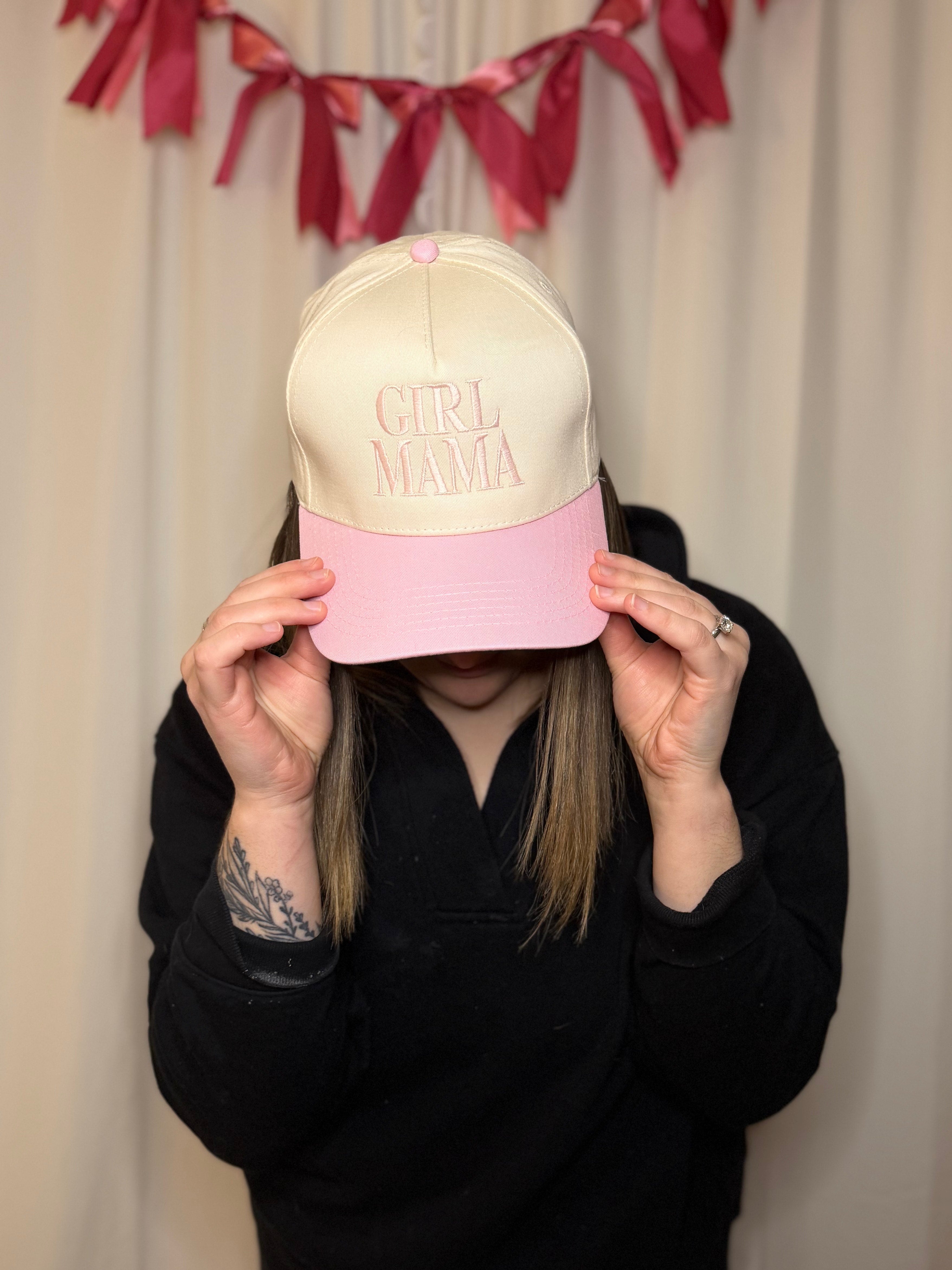 Two Toned Girl Mama Trucker Hat