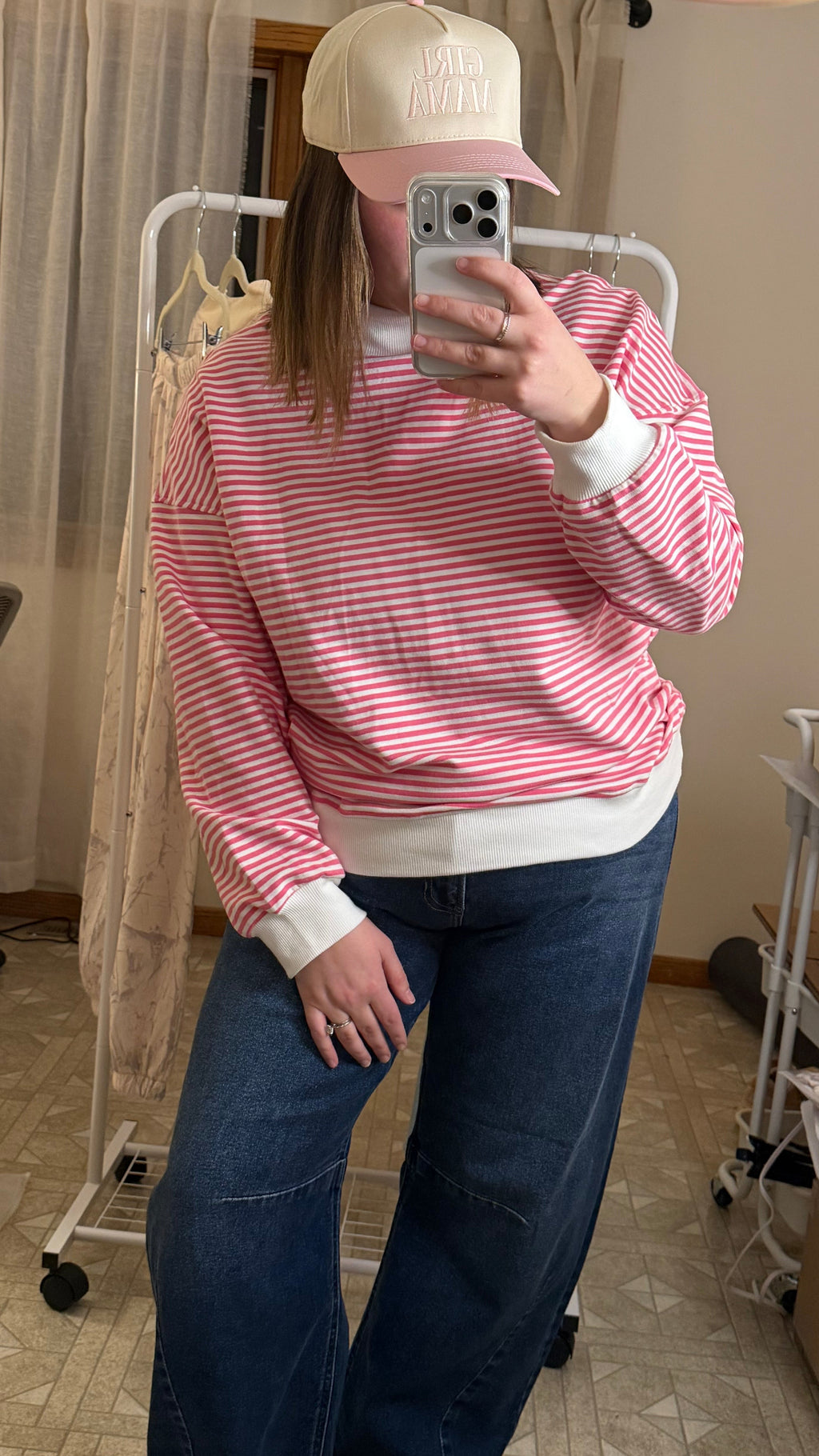 Flamingo Pink Striped Short Set