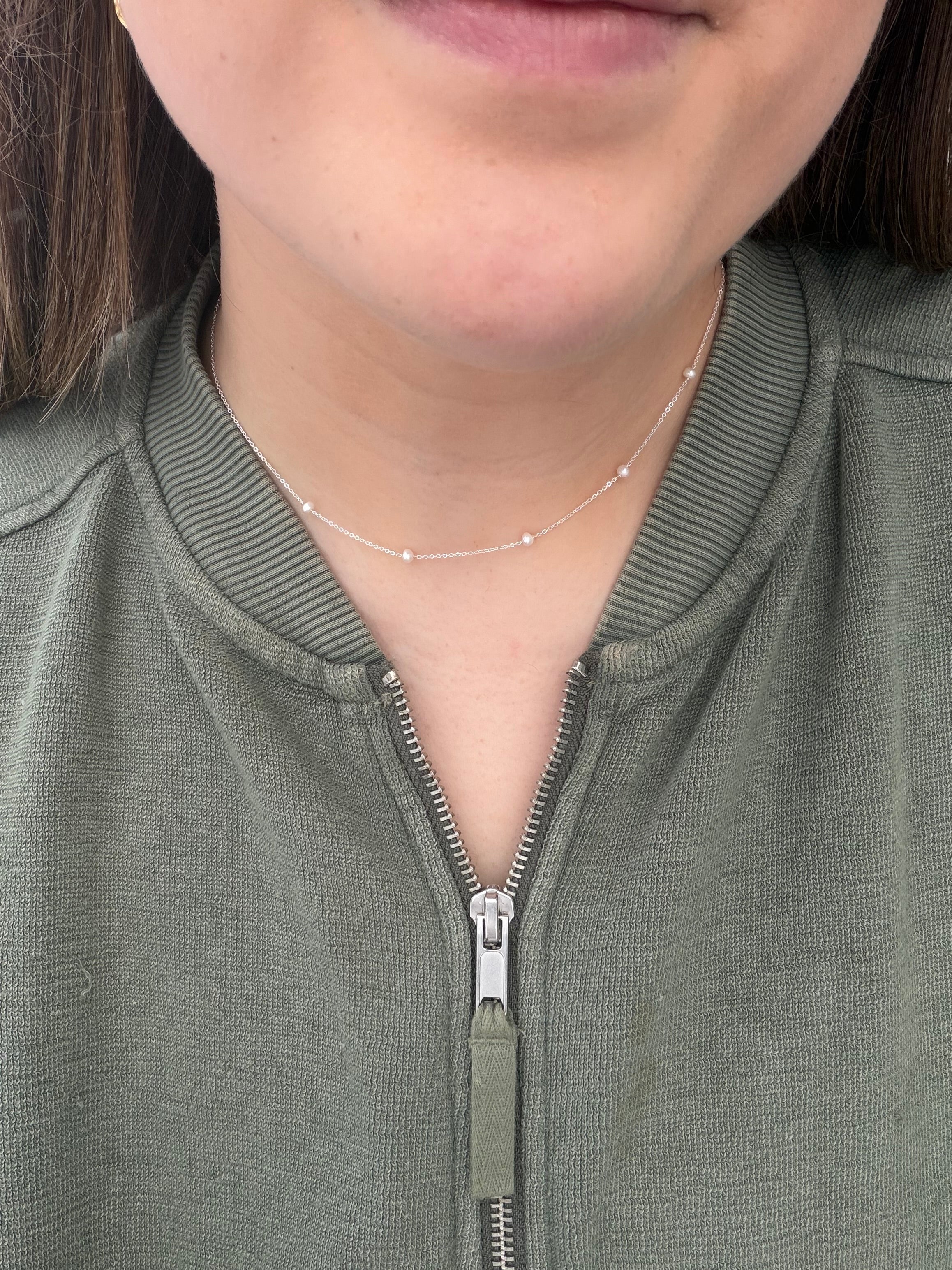 Sweetheart Dainty Pearl Necklace