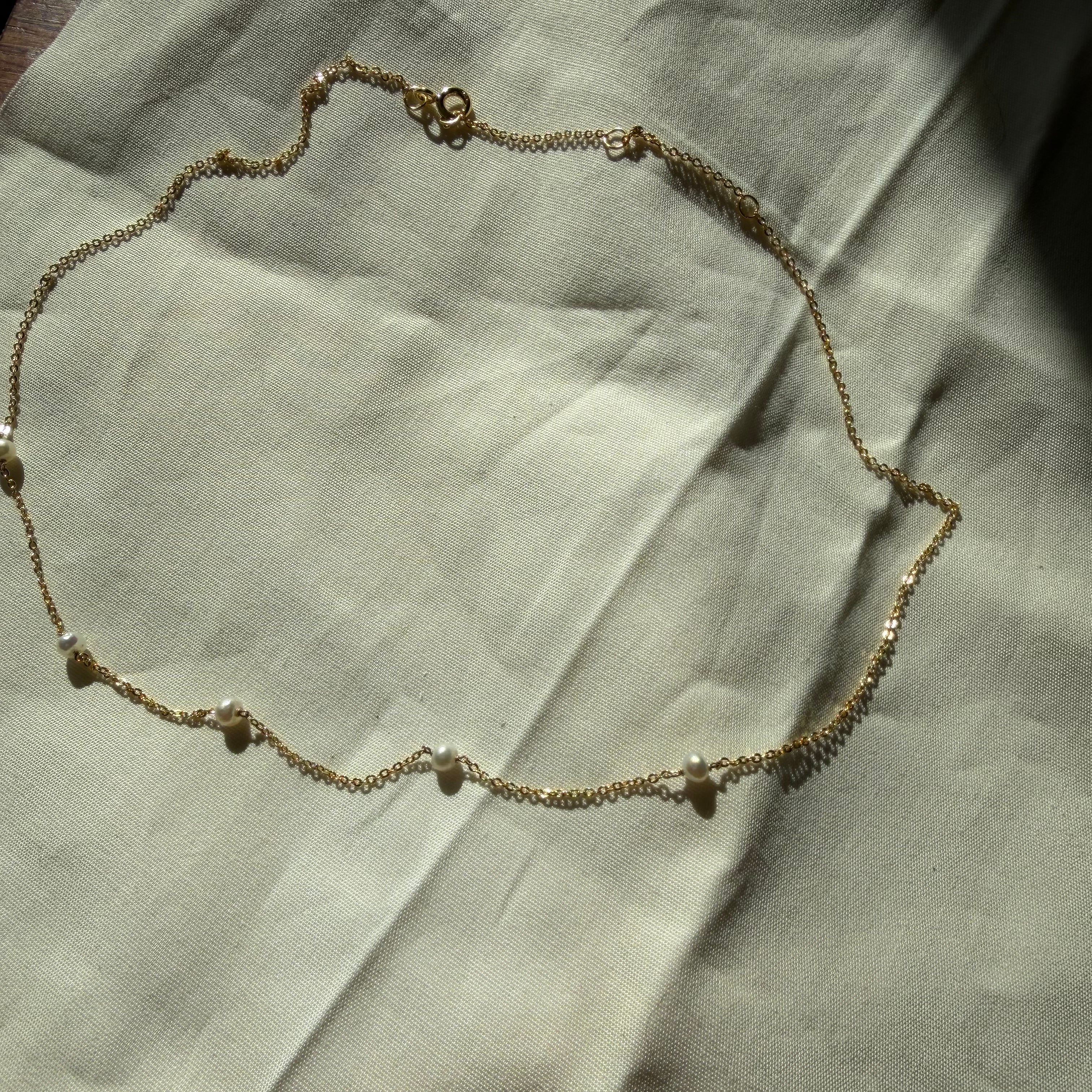 Sweetheart Dainty Pearl Necklace